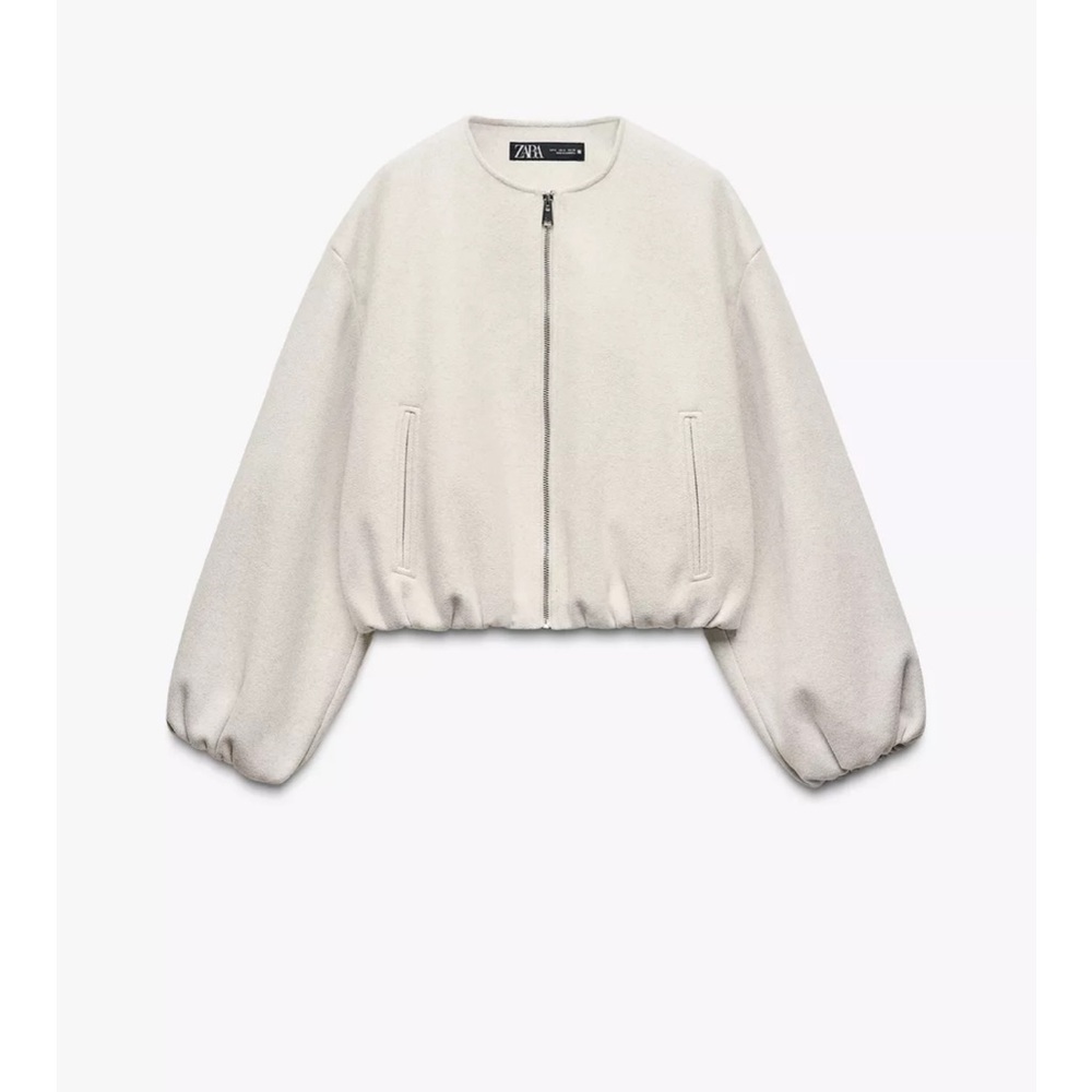 Zara Cream Bomber Jacket